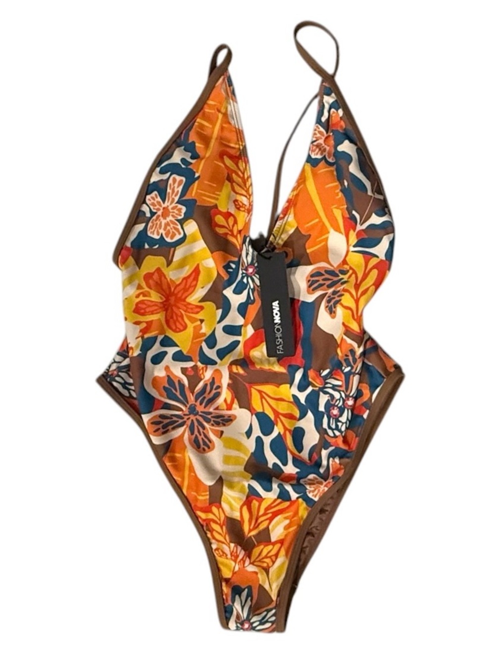 NWT. Fashion Nova one-piece swimsuit. Size medium.